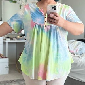 Neon rainbow stretch top
